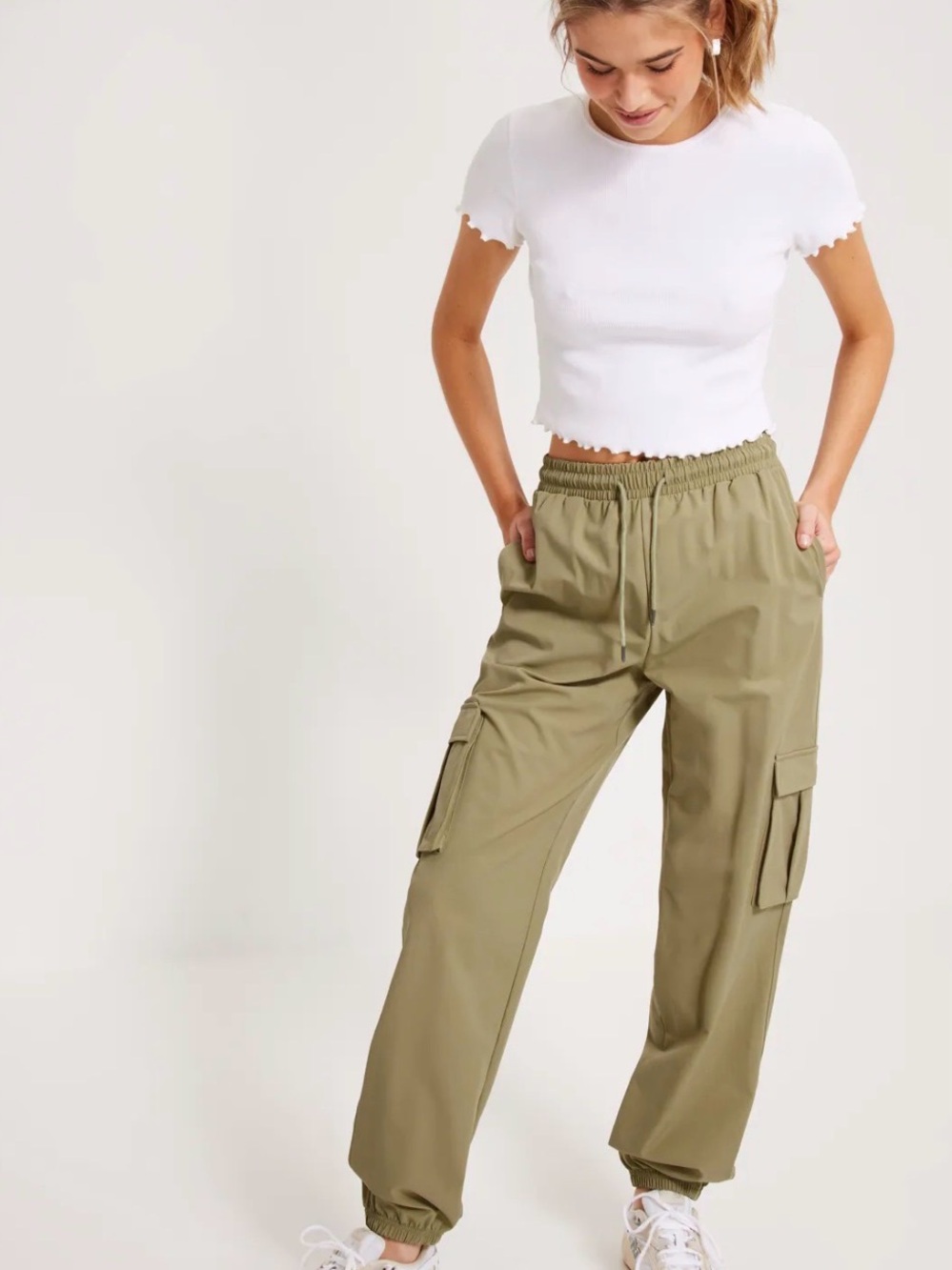 Noisy may Olive Green Cargo Joggers